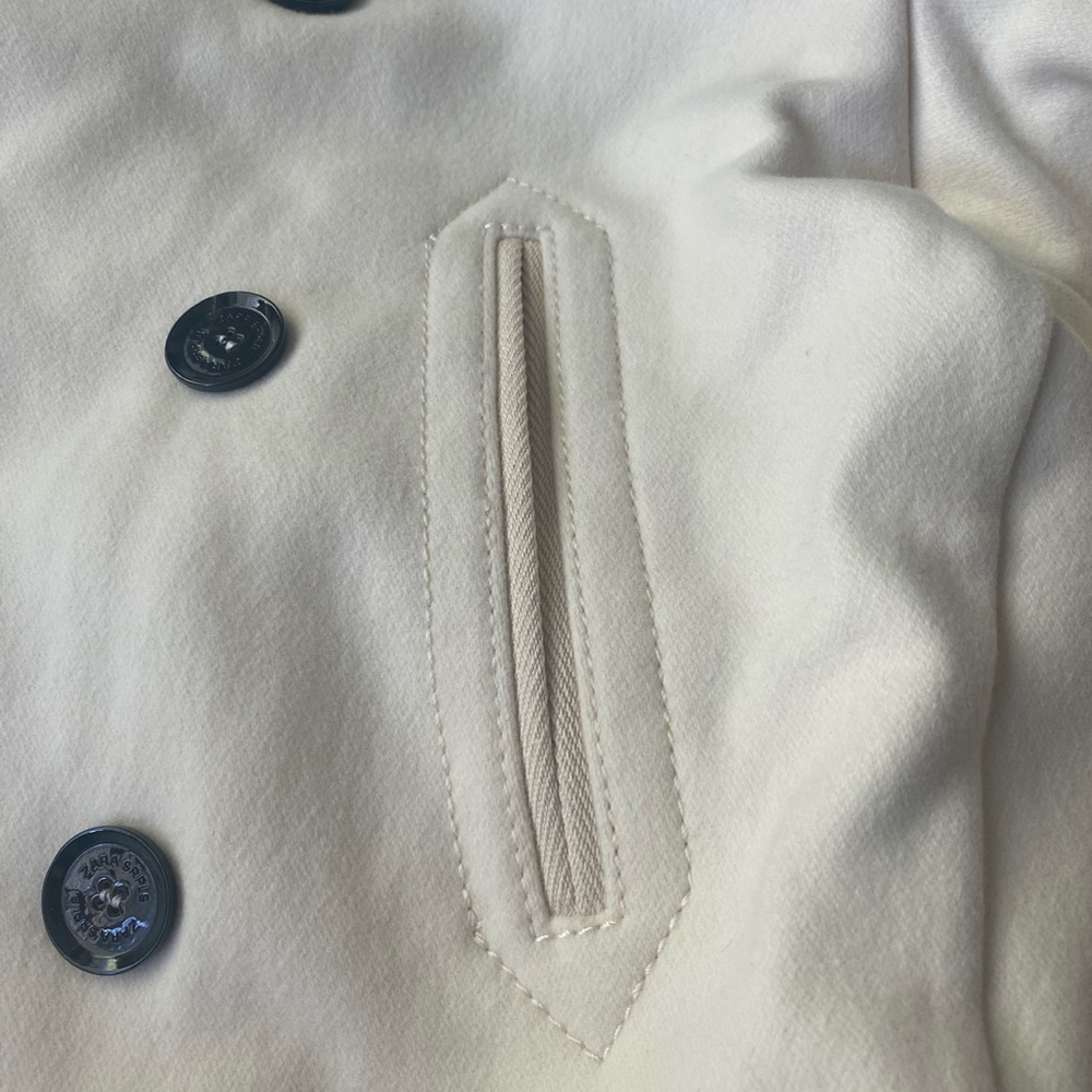 ZARA SRPLS ICE/CT 03 WOOL COAT OYSTER WHITE WOMEN - Picture 6 of 16